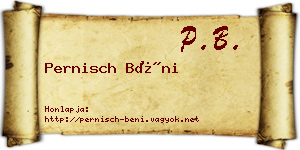 Pernisch Béni névjegykártya